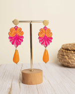 Carica immagine nel visualizzatore Galleria, Orecchini Fregio Barocco Arancio