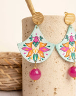 Carica immagine nel visualizzatore Galleria, Orecchini Fiori Arabeschi Agata Fucsia