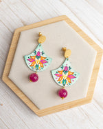 Carica immagine nel visualizzatore Galleria, Orecchini Fiori Arabeschi Agata Fucsia