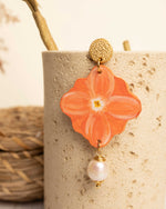 Carica immagine nel visualizzatore Galleria, Orecchini Anemone Arancio