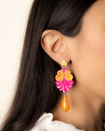 Carica immagine nel visualizzatore Galleria, Orecchini Fregio Barocco Arancio