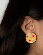 Carica immagine nel visualizzatore Galleria, Orecchini Pois Beige