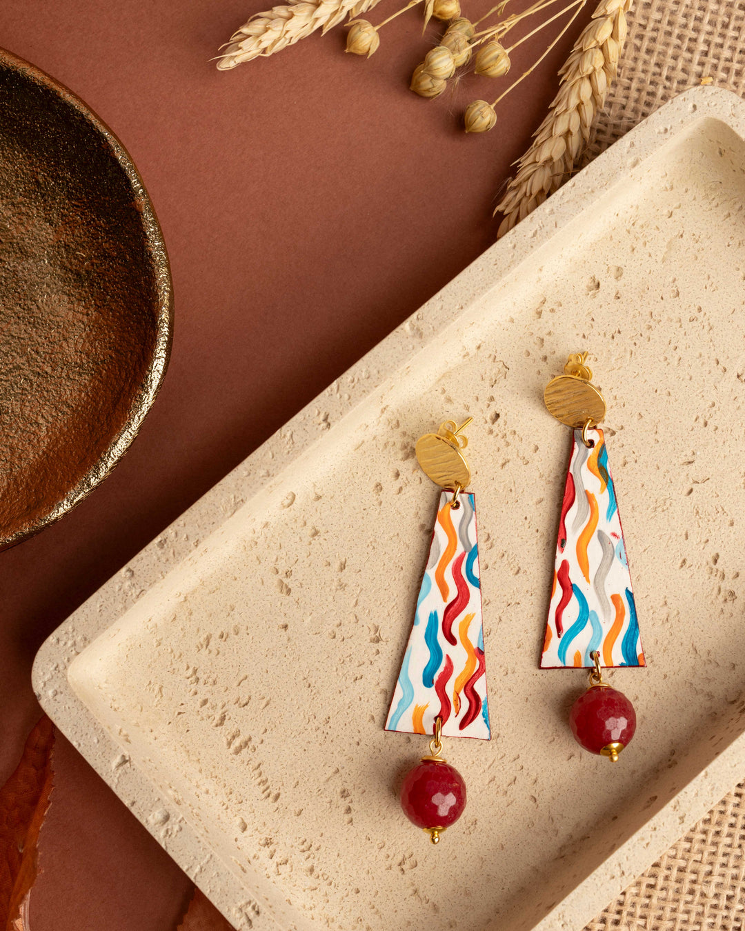 Orecchini Onde Colorate   modello trapezio