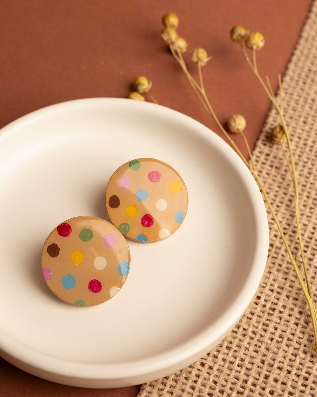 Orecchini Pois Beige