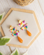 Carica immagine nel visualizzatore Galleria, Orecchini Ali di Colori  Arancio
