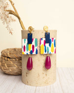 Carica immagine nel visualizzatore Galleria, Orecchini Pennellate d&#39;Amore Fucsia
