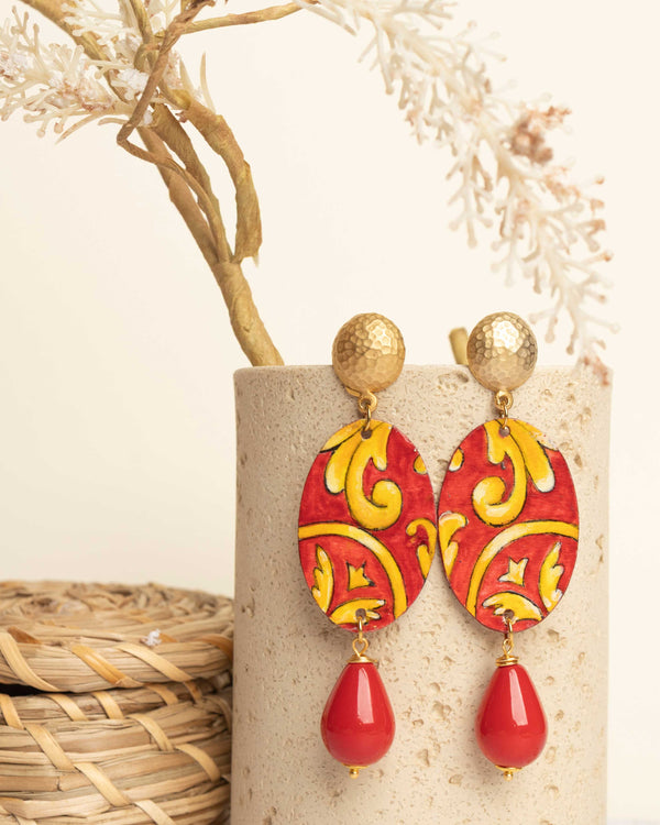 Orecchini Foglia d'Acanto Ocra