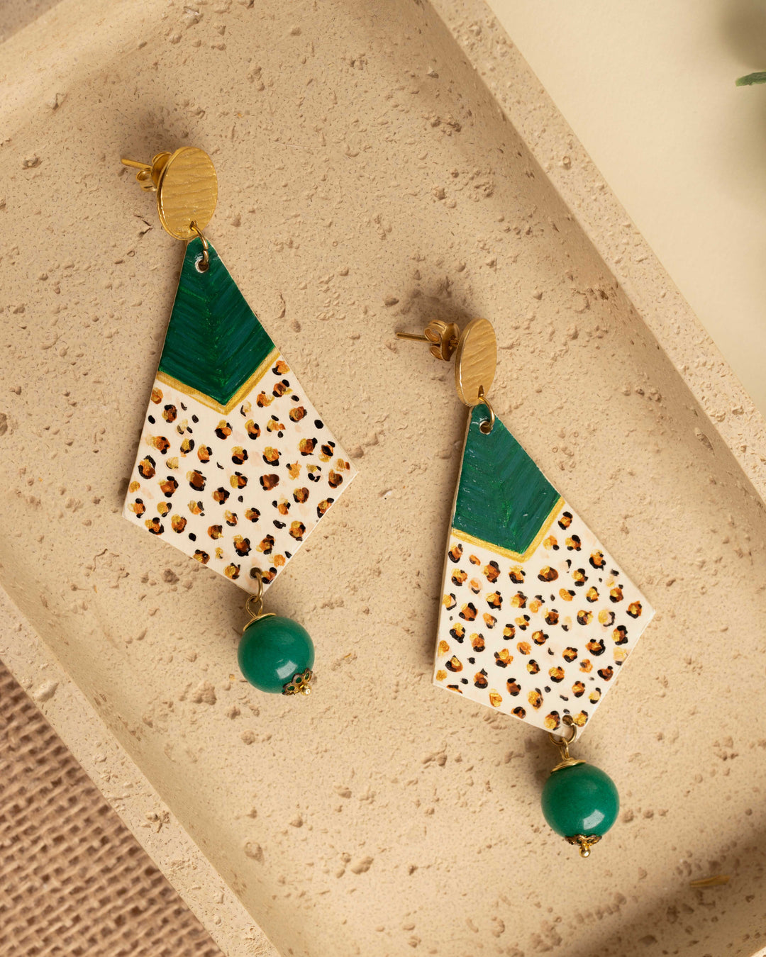 Orecchini Animalier Verde/Oro