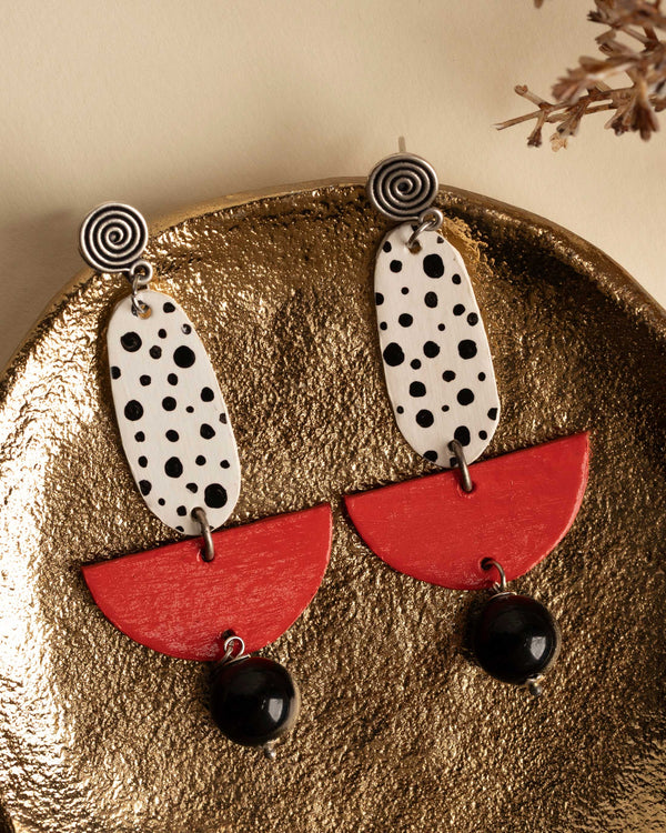 Orecchini Rosso Pois