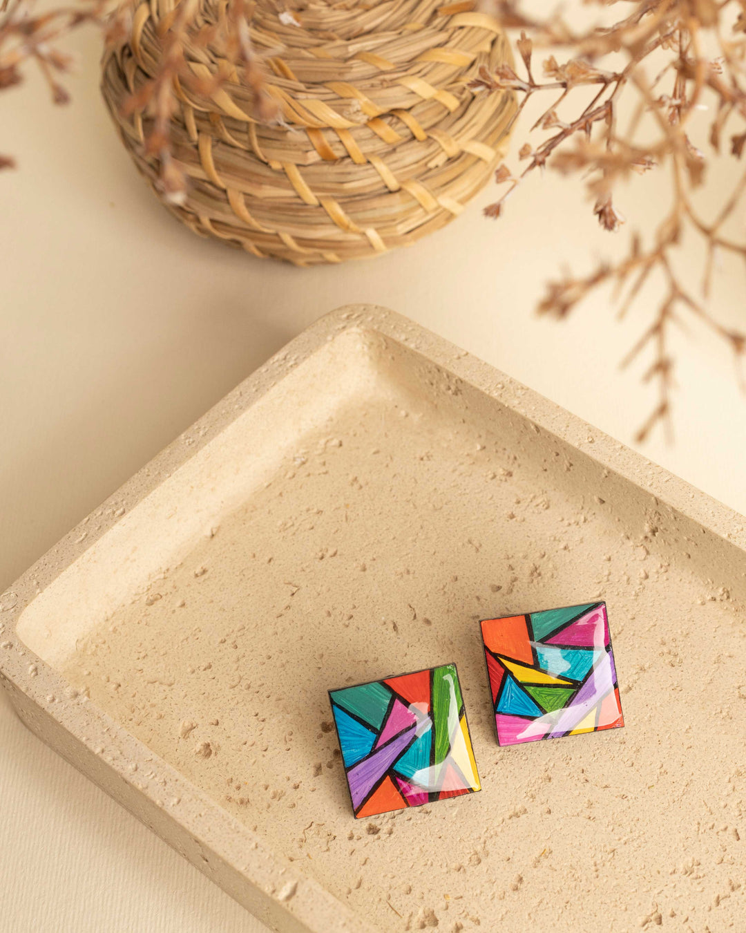 Orecchini a lobo Vetri Colorati