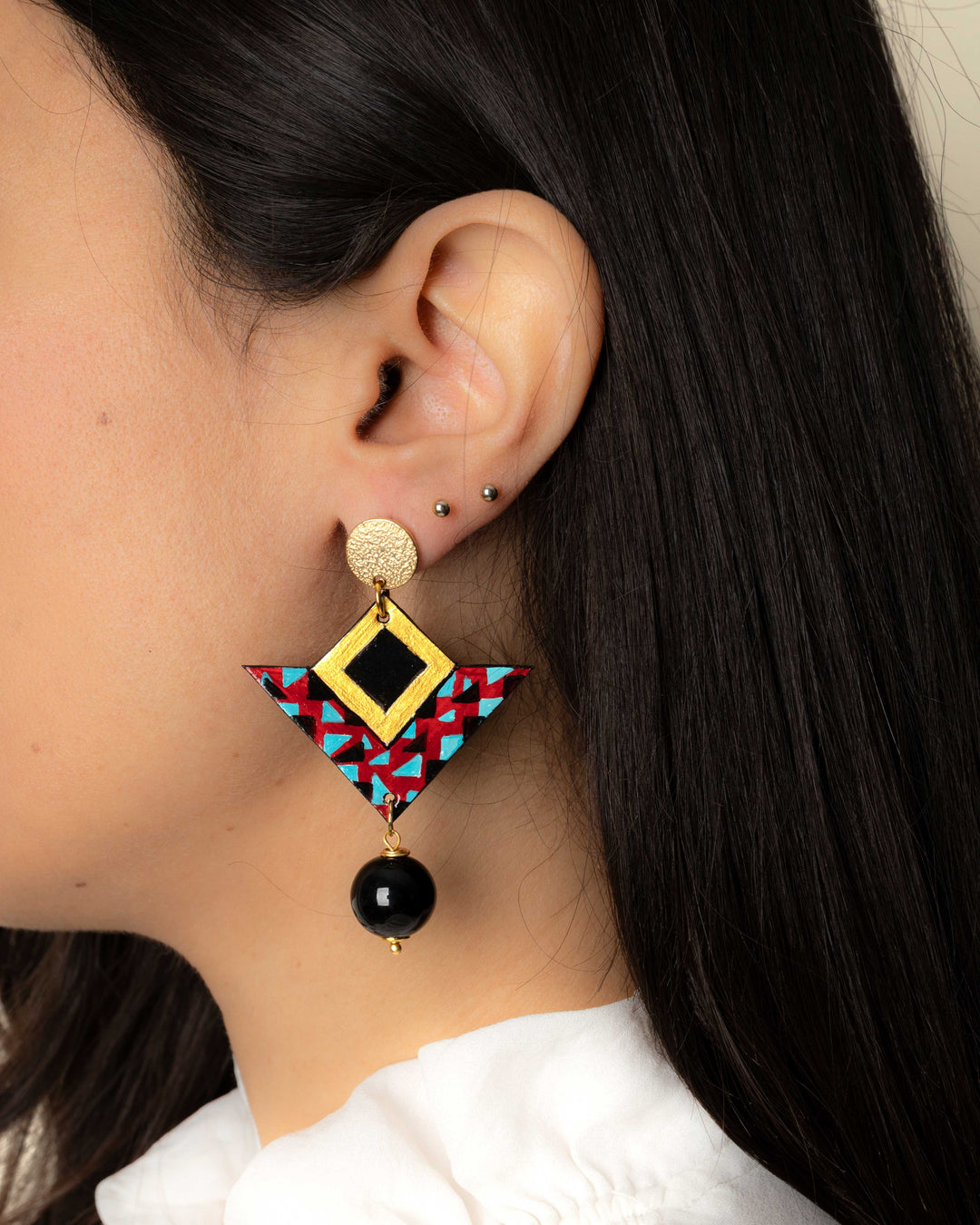 Orecchini Retrò   Agata Nera