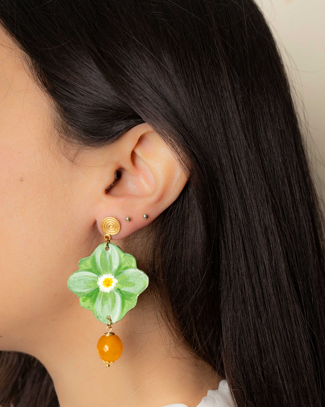 Orecchini Anemone Verdi