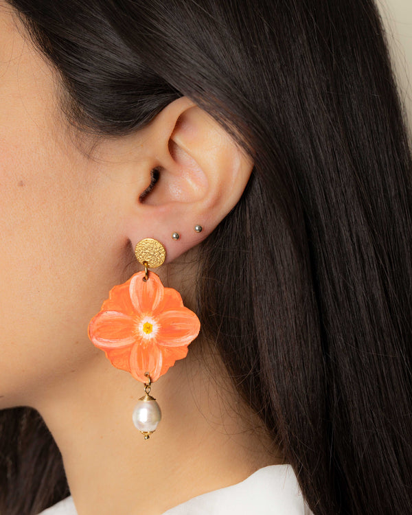 Orecchini Anemone Arancio