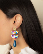 Carica immagine nel visualizzatore Galleria, Orecchini Ali di Colori   Blu Cobalto
