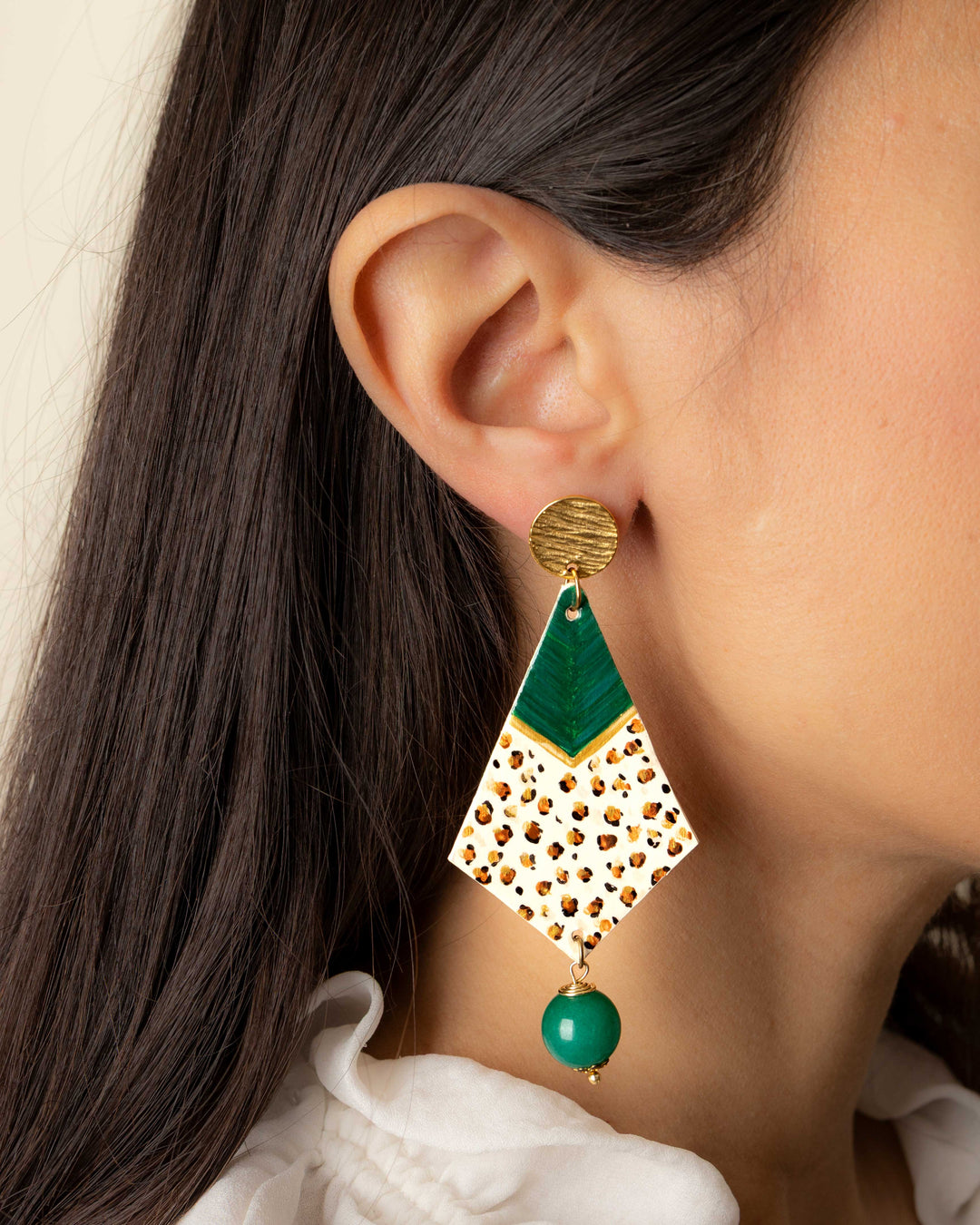 Orecchini Animalier Verde/Oro