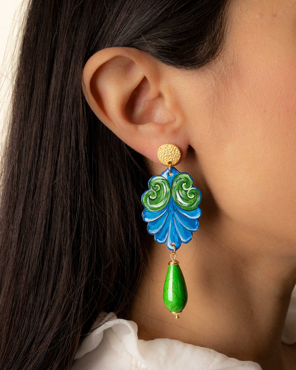 Orecchini Fregio Barocco   Verde