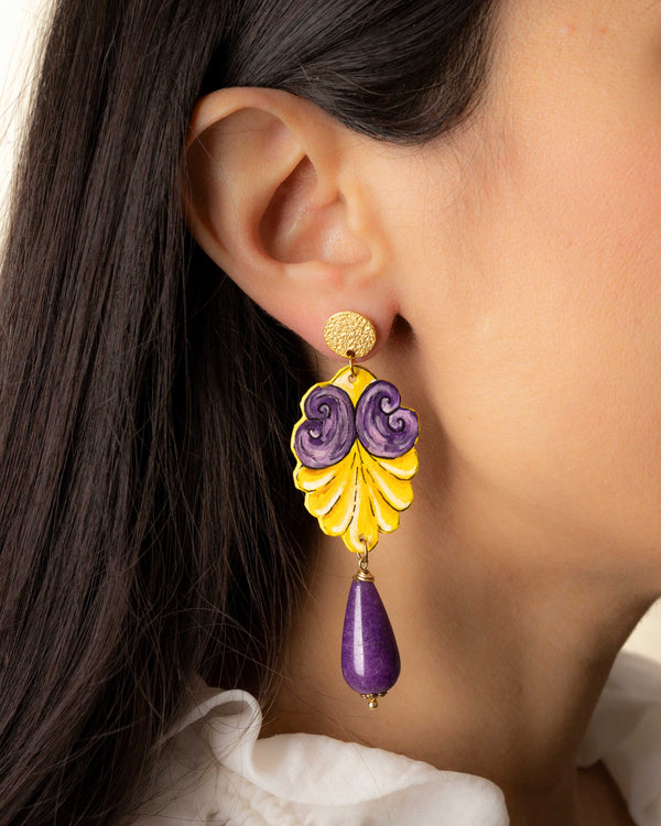 Orecchini Fregio Barocco    Viola