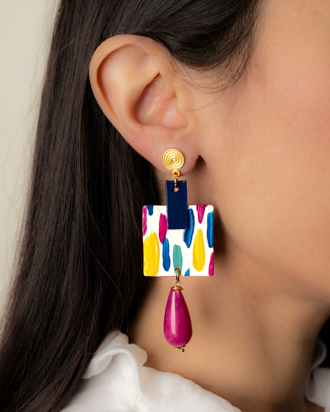 Orecchini Pennellate d'Amore Fucsia