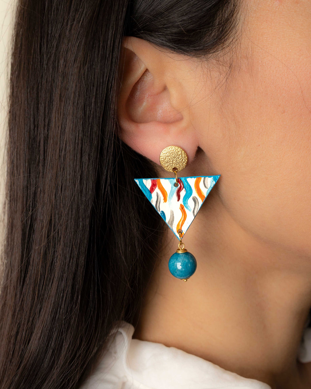 Orecchini Onde Colorate   modello triangolo