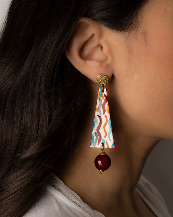 Orecchini Onde Colorate   modello trapezio
