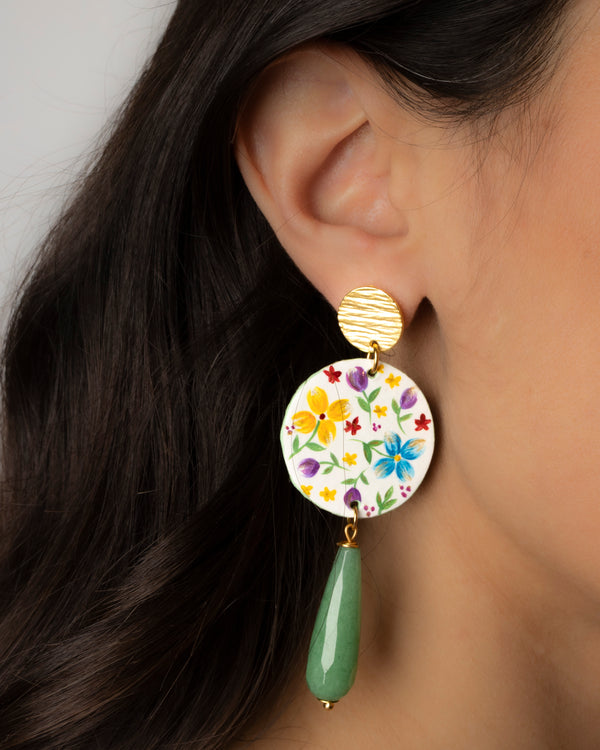 Orecchini Bouquet di Fiori Verde