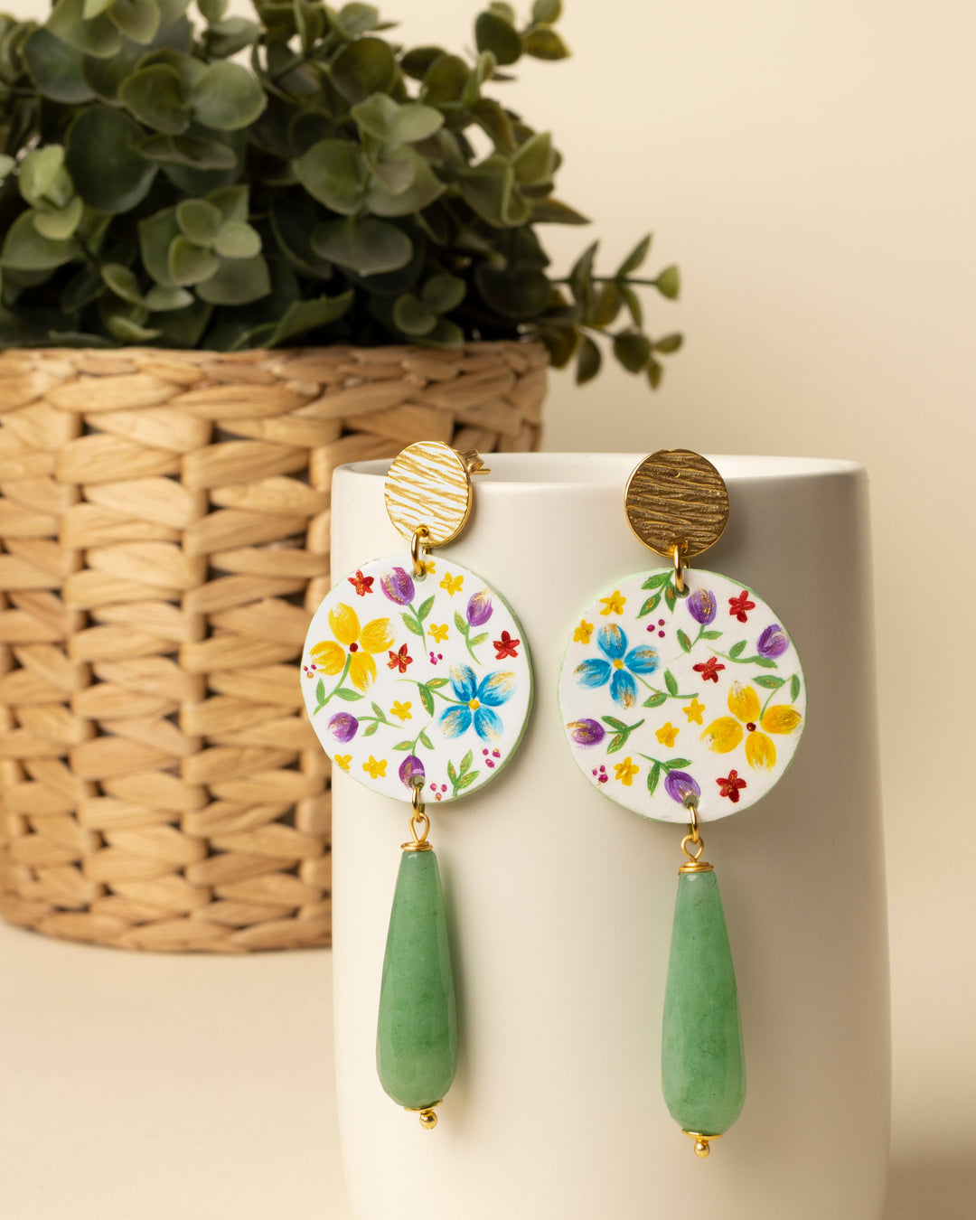 Orecchini Bouquet di Fiori Verde