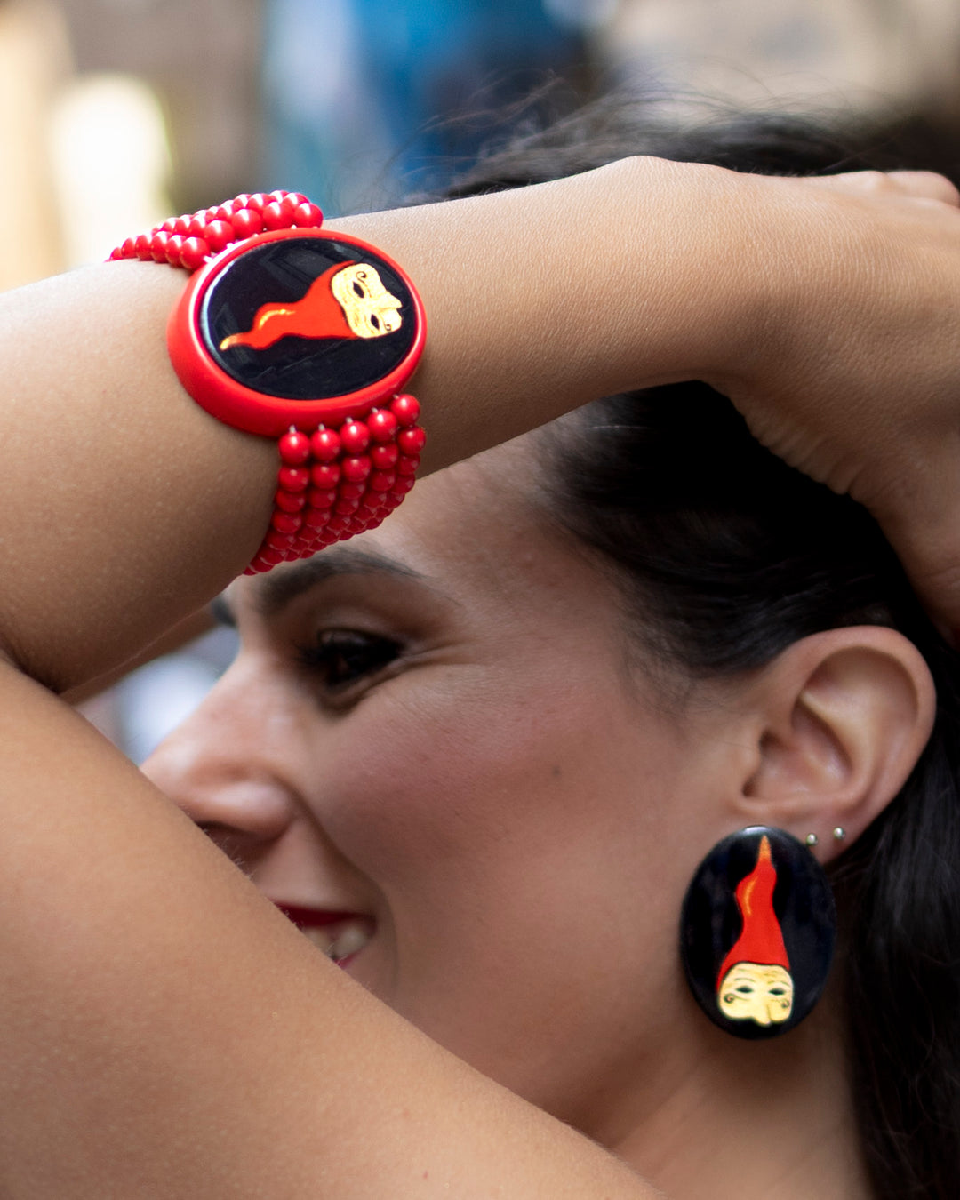 Orecchini Maschera e Corno